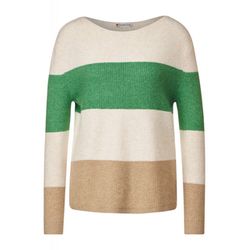 Street One Block stripe sweater - green/beige (35288)