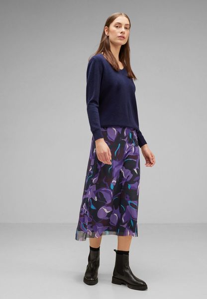 Street One Mesh print skirt - purple (35181)
