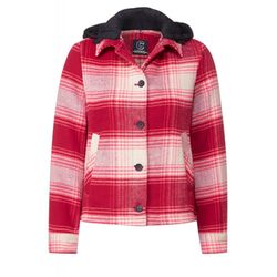 Cecil Check jacket with hood - red (34935)