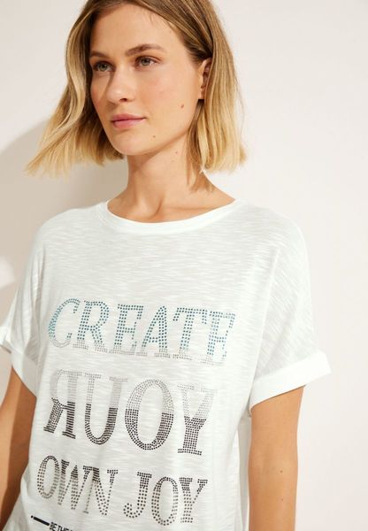 Cecil Shirt with stones wording - white (33474)