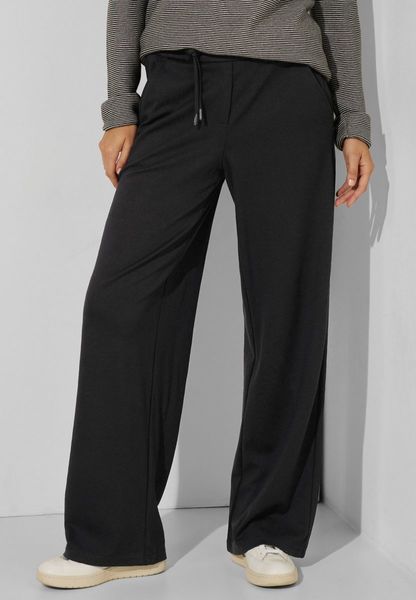 Cecil Jersey Loose Fit Pants - black (10001)