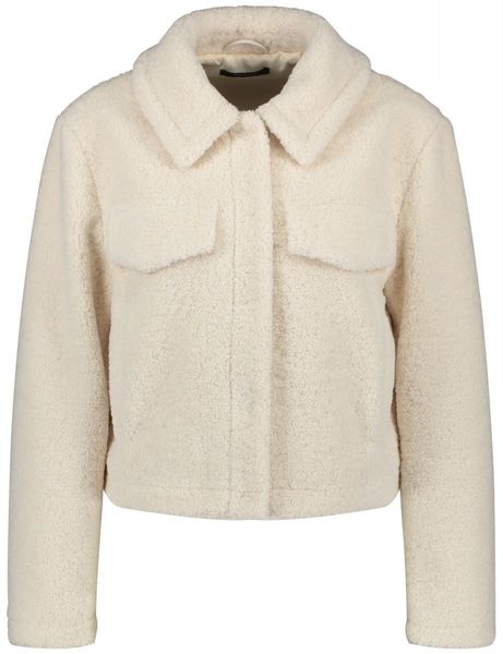 Taifun Teddy fur short jacket - beige/white (09420)