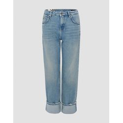 Opus Cropped Straight Jeans - Malvi roll-up - bleu (70105)