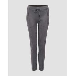 Opus Faux leather trousers - Elvina - gray (80007)