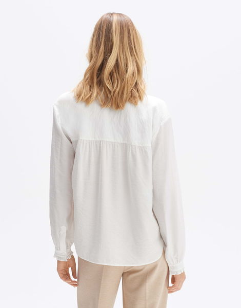Opus High collar blouse - Fenke - white (1004)
