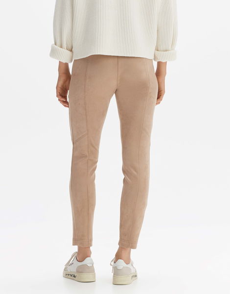 Opus Faux leather trousers - Elvina - brown/beige (20008)