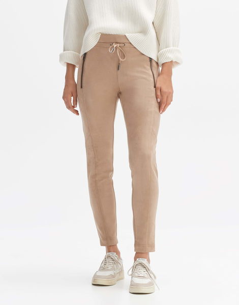 Opus Faux leather trousers - Elvina - brown/beige (20008)