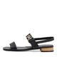 Tommy Hilfiger Flat leather sandal with square toe - black (BDS)