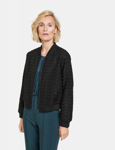 Gerry Weber Collection Bomber jacket with delicate broderie anglaise - black (11000)