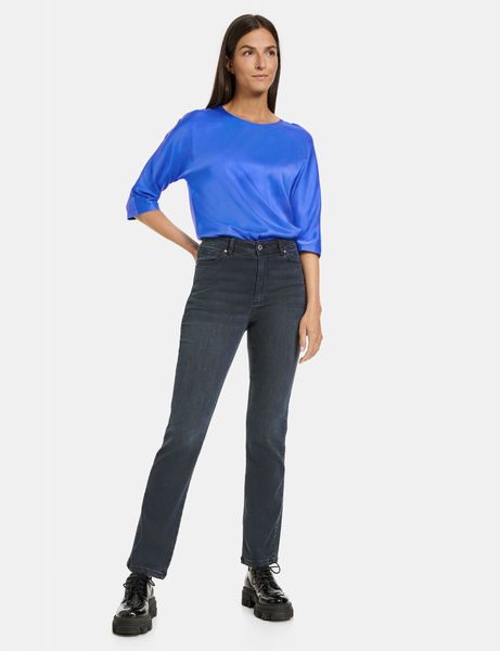 Gerry Weber Collection Fashionable jeans with side tucks - black/blue (832002)