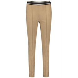 Gerry Weber Edition Slip-on trousers in a velor look - beige/white (90540)