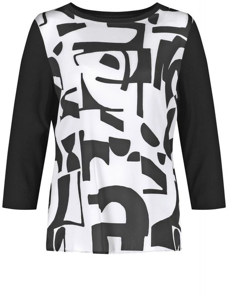 Gerry Weber Edition T-shirt 3/4 sleeve - white/black (09018)
