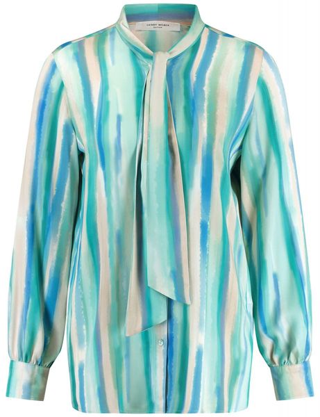 Gerry Weber Edition Flowing blouse with bow collar - green (05089)