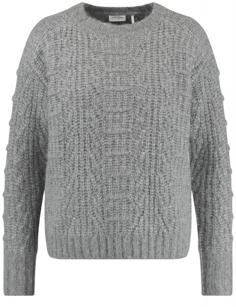 Gerry Weber Edition Pull en laine avec tricot structuré - gris (204690)