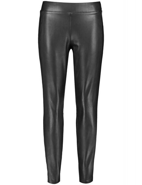 Regular fit: Flowing satin trousers - black