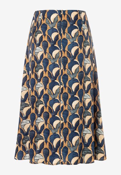 More & More Printed Satin Skirt - orange/gray/blue (5259)