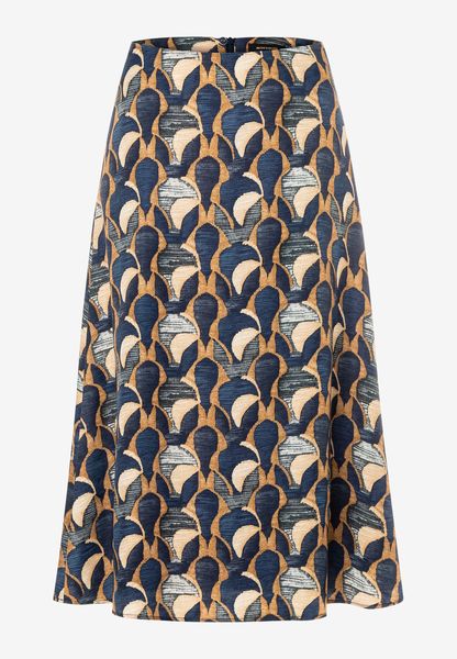More & More Printed Satin Skirt - orange/gray/blue (5259)