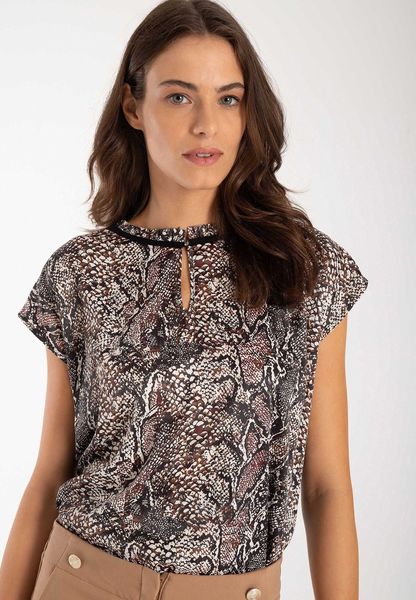 More & More Blouse shirt with snake print - black (3790)