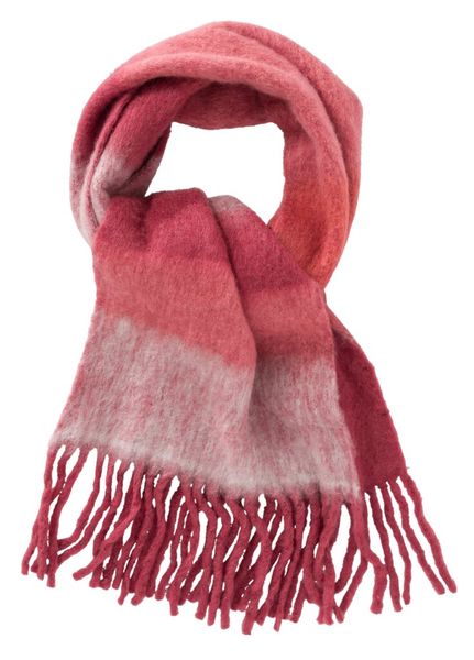 Yaya Scarf with color accent and tassels - red (71345)