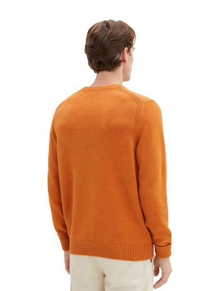 Rundhalsausschnitt mit (32752) M orange Strickpullover Tailor - Tom -