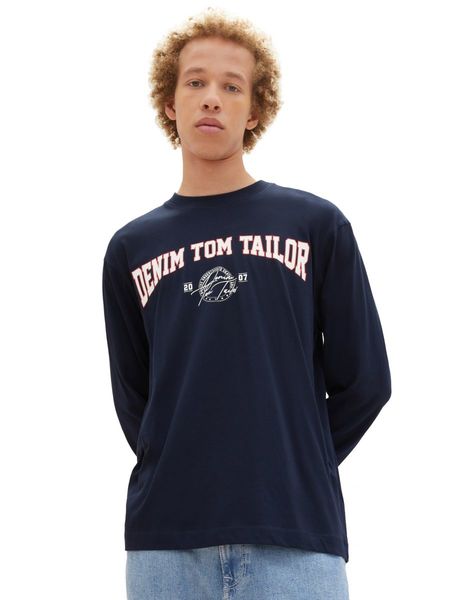 Tom Tailor Denim T-Shirt manches longues imprimée   - bleu (10668)