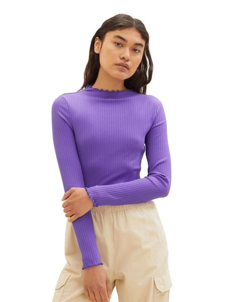 Tom Tailor Denim Long sleeve shirt with ribbed structure - purple (32255)