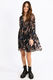 Molly Bracken Dress with puffed sleeves - black/blue (BLACK LUCIE)