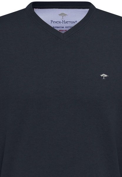 Fynch Hatton Pull en coton à mailles fines - bleu (690)