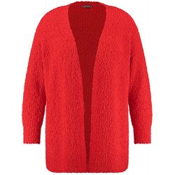 Samoon Long cardigan in a cosy knit - red (06380)