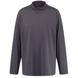 Samoon Long sleeve top with a stand-up collar - gray (02220)