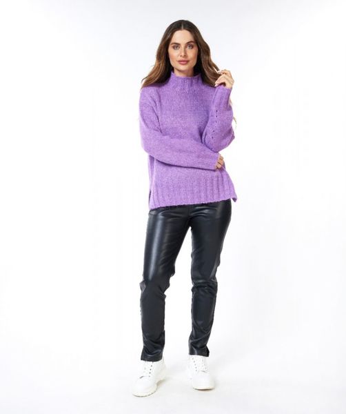 Esqualo Sweater with stand up collar - purple (Violet)