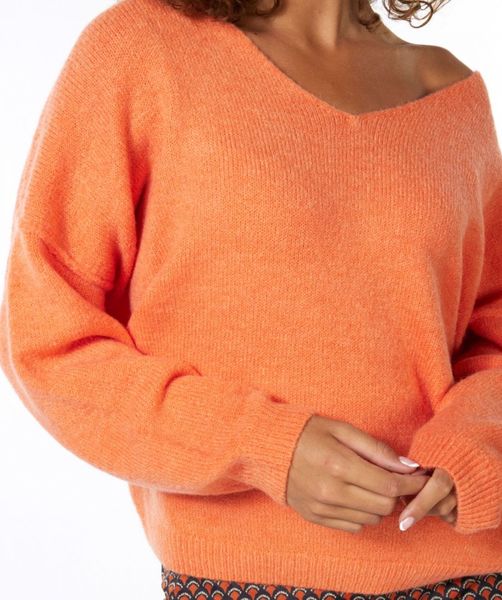 V neck clearance orange sweater