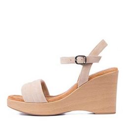 Unisa Wedge sandal with square toe - brown (SKIN)