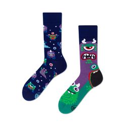 Many Mornings Socks - The Monsters - purple/blue (00)