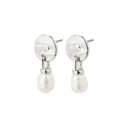 Pilgrim Boucles d'oreilles en perles d'eau douce recyclées - Heat - silver/blanc (SILVER)