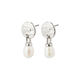 Pilgrim Recycled freshwater pearl earrings - Heat - silver/white (SILVER)