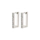 Pilgrim Recycled crystal square hoop earrings - Coby - silver (SILVER)