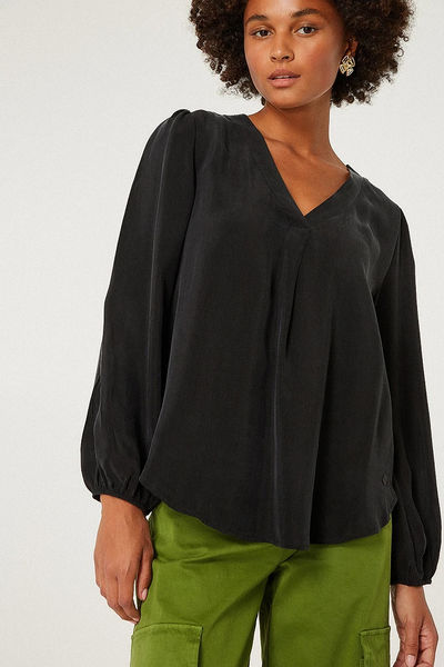 BSB Blouse with silky touch - black (BLACK )