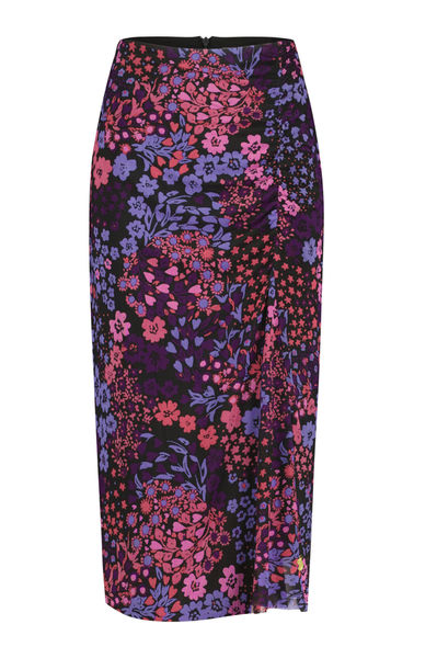 Fabienne Chapot Midirock mit Blumenmuster - Jessy - violet/schwarz/pink/lila (9001-7317)