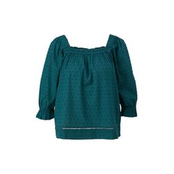 Q/S designed by Off-shoulder blouse with dobby structure - blue (6737)