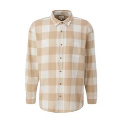 Q/S designed by Checked cotton shirt - beige (81N0)