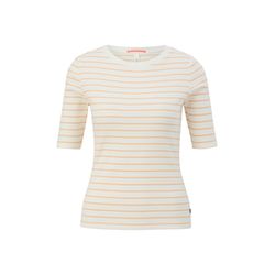 Q/S designed by Striped T-shirt - white/yellow (21G2)