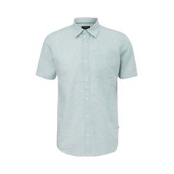 Q/S designed by Slim: linen blend shirt  - green/blue (61W0)