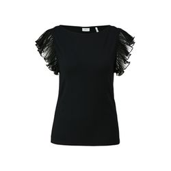 s.Oliver Black Label Shirt with short flounce sleeves  - black (9999)