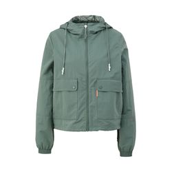 Q/S designed by Hooded jacket with crinkle texture   - green (7816)