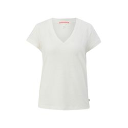 Q/S designed by T-shirt avec col en V   - blanc (0200)