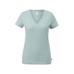 Q/S designed by Shirt à col V en jersey - bleu (6103)