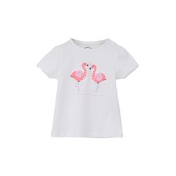 s.Oliver Red Label T-Shirt mit Flamingo-Artwork   - weiß (0100)