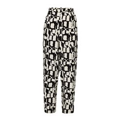 s.Oliver Black Label Regular: Trousers with wide leg  - white/black (99A1)