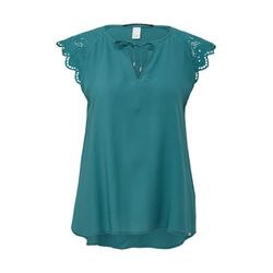 Q/S designed by Blouse top made of viscose - blue (6737)